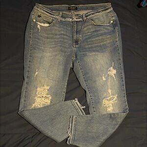 Judy Blue Size 18W Distressed Blue Jeans
